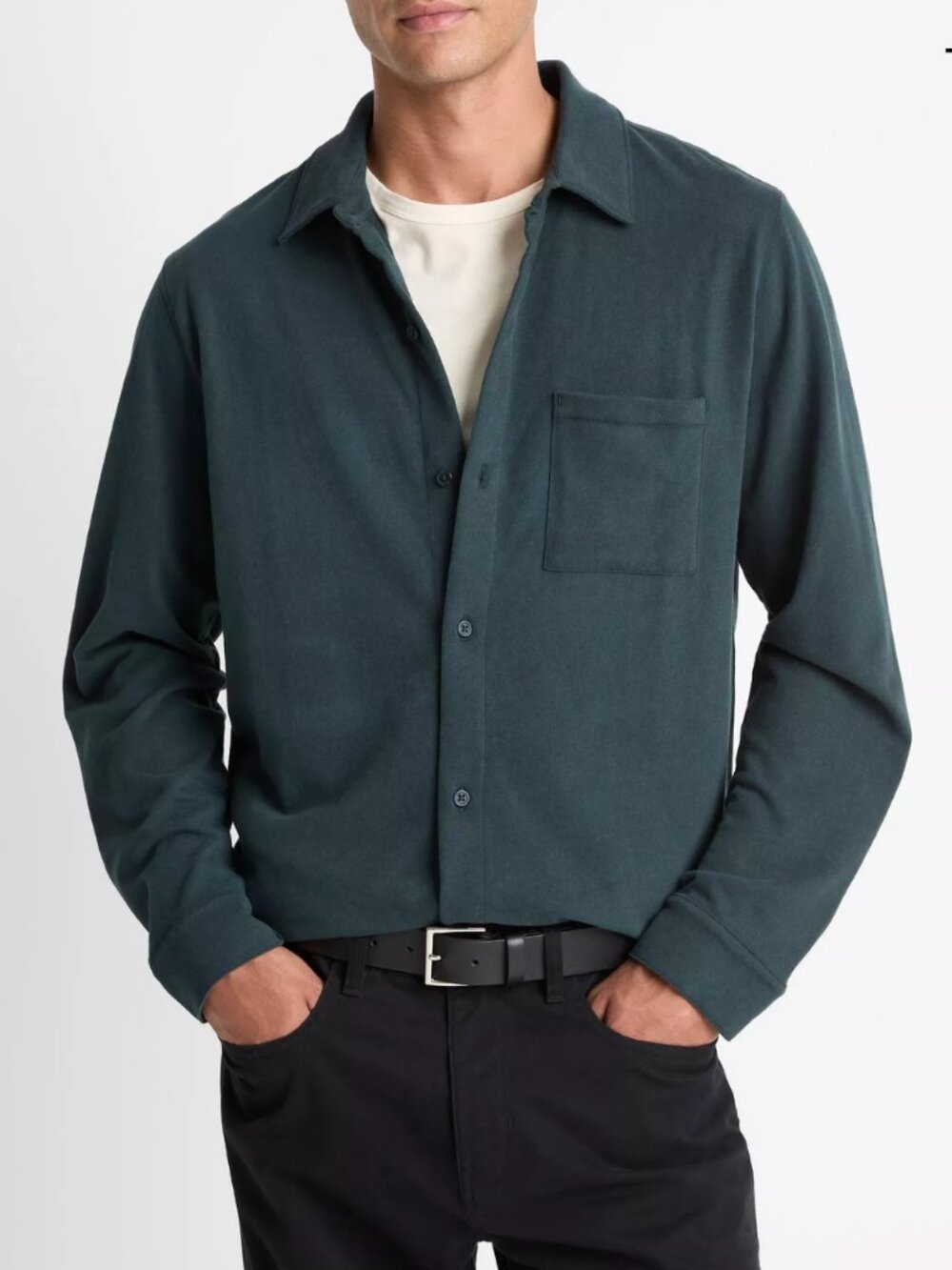 Vince Men's Sueded Cotton Jersey Button-Front Shirt sz XL